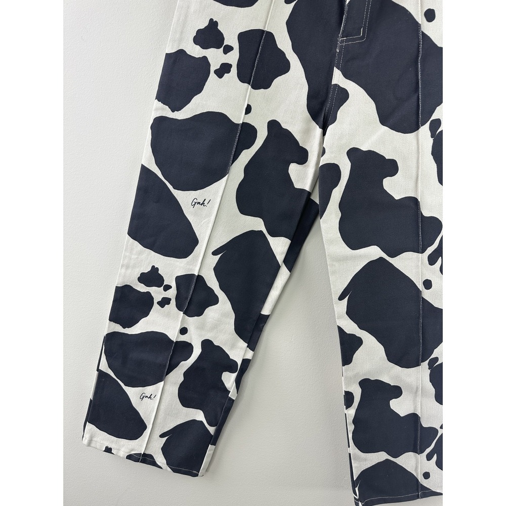 Lisa Says Gah Robyn High Waisted Jean in Cow Print Straight Leg Ankle Size 32 - Picture 4 of 14